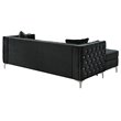 Glory Furniture Paige Velvet Sofa Chaise in Black