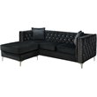Glory Furniture Paige Velvet Sofa Chaise in Black