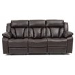 Glory Furniture Daria Faux Leather Reclining Sofa in Dark Brown