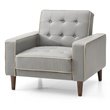 Glory Furniture Andrews Faux Leather Upholstered Convertible Chair in Gray