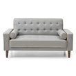 Glory Furniture Andrews Faux Leather Upholstered Sleeper Loveseat in Gray