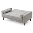 Glory Furniture Andrews Faux Leather Upholstered Sleeper Loveseat in Gray