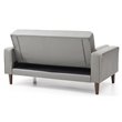 Glory Furniture Andrews Faux Leather Upholstered Sleeper Loveseat in Gray