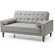 Glory Furniture Andrews Faux Leather Upholstered Sleeper Loveseat in Gray