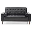 Glory Furniture Andrews Faux Leather Sleeper Loveseat in Black