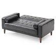 Glory Furniture Andrews Faux Leather Sleeper Loveseat in Black