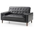Glory Furniture Andrews Faux Leather Sleeper Loveseat in Black