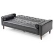 Glory Furniture Andrews Faux Leather Sleeper Sofa in Black