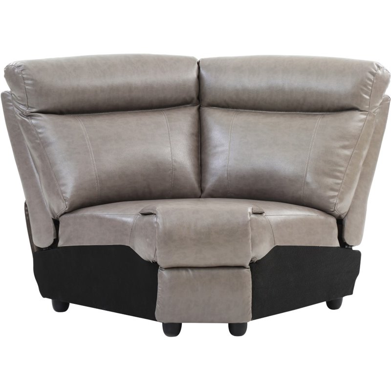 Glory Furniture Ward Faux Leather Wedge Chair in Gray