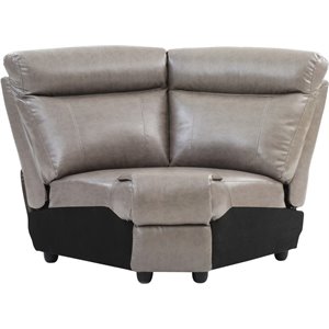 Glory Furniture Ward Faux Leather Wedge Chair in Gray