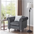 Glory Furniture Raisa Velvet Chair in Gray