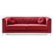 Glory Furniture Pompano Velvet Sofa in Burgundy