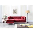 Glory Furniture Pompano Velvet Sofa Chaise in Burgundy