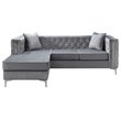 Glory Furniture Paige Velvet Sofa Chaise in Gray