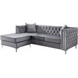 Glory Furniture Paige Velvet Sofa Chaise in Gray