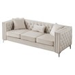 Glory Furniture Paige Velvet Sofa in Ivory