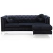 Glory Furniture Pompano Velvet Sofa Chaise in Black