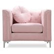 Glory Furniture Pompano Velvet Upholstered Chair in Pink