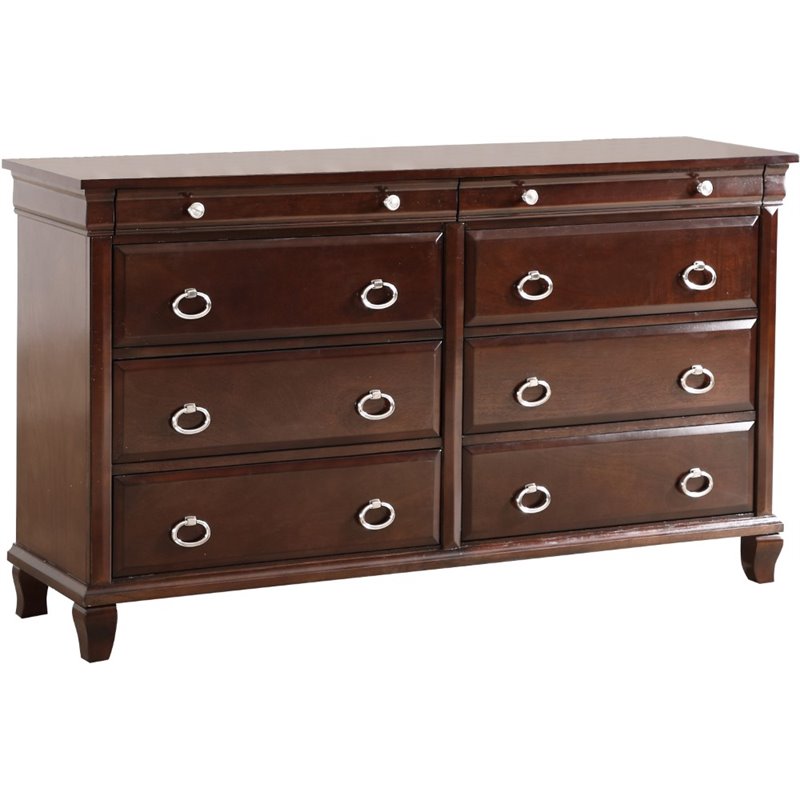 Glory Furniture Triton 8-Drawers Bedroom Dresser in Cappuccino