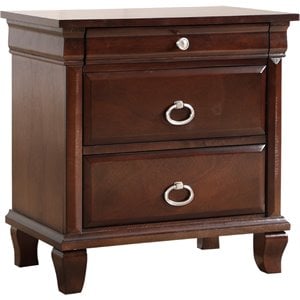 Glory Furniture Triton 2 Drawer Nightstand in Cappuccino