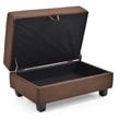Glory Furniture Gallant Microsuede Ottoman in Chocolate