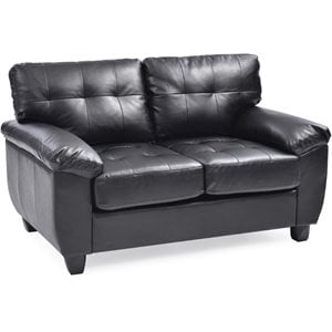 Glory Furniture Gallant Faux Leather Loveseat in Black