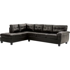 Glory Furniture Gallant Faux Leather Sectional in Black
