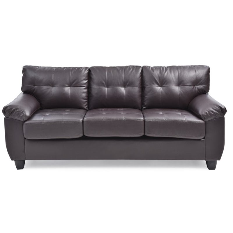 Glory Furniture Gallant Faux Leather Sofa in Cappuccino
