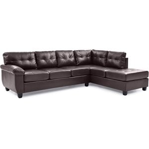 Glory Furniture Gallant Faux Leather Sectional in Cappuccino