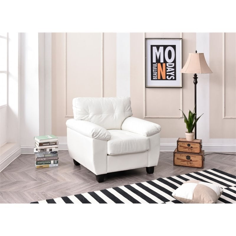 Glory Furniture Gallant Faux Leather Chair in White