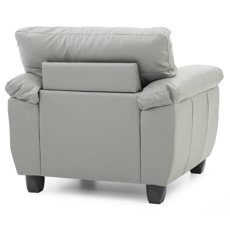 Glory Furniture Gallant Faux Leather Chair in Gray
