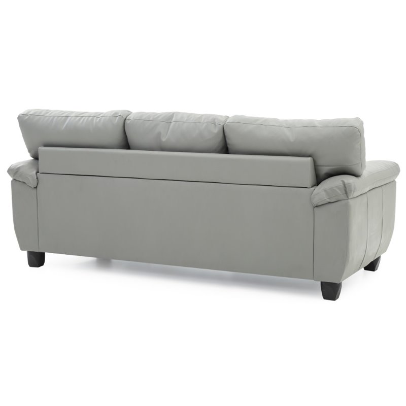 Glory Furniture Gallant Faux Leather Sofa in Gray