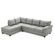 Glory Furniture Gallant Faux Leather Sectional in Gray