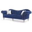 Glory Furniture Wilshire Traditional Sofa in Blue Velvet