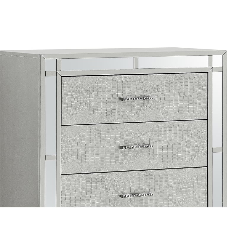 Glory Furniture 5 Drawer Chest Silver Champagne