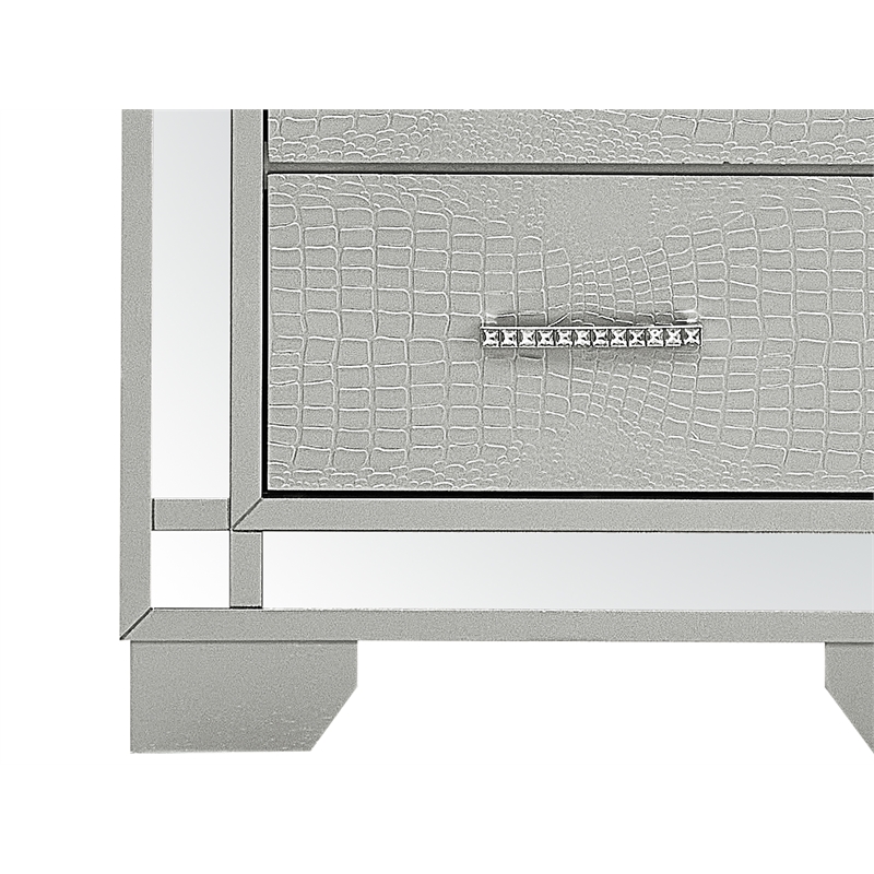 Glory Furniture  2 Drawer Nightstand  Silver Champagne