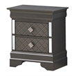 Glory Furniture Verona Wood 2 Drawer Nightstand in Charcoal
