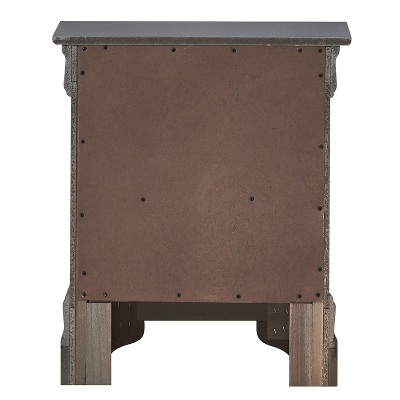 Glory Furniture Verona Wood 2 Drawer Nightstand in Charcoal
