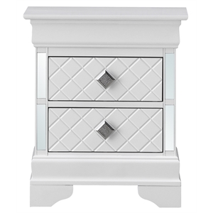 Glory Furniture Verona Wood 2 Drawer Nightstand White