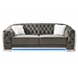 Glory Sapphire Gray Velvet Sofa With LED Accent Lighting
