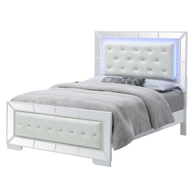 Glory Furniture Hollywood Hills King Panel Bed in White