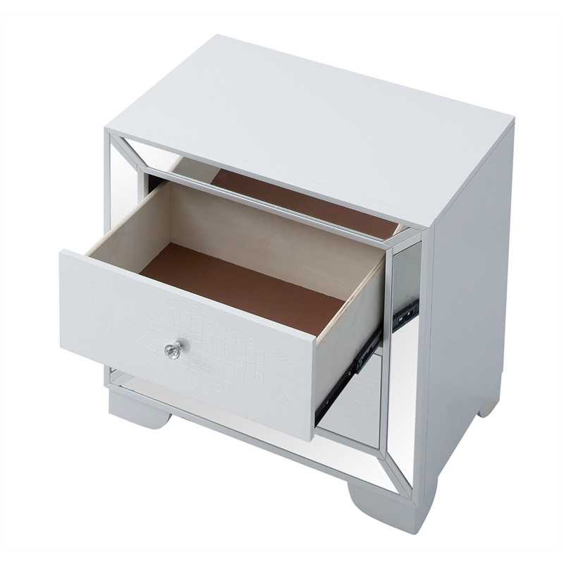 Glory Furniture Hollywood Hills 2 Drawer Nightstand in White