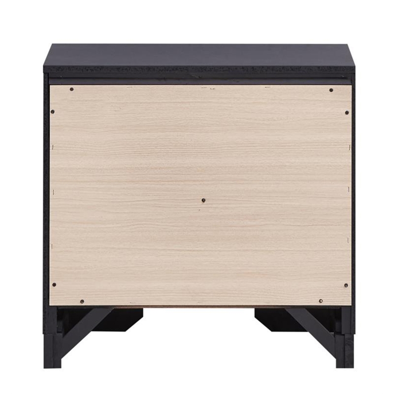 Glory Furniture Liverpool 2-Drawer Contemporary Wood Veneer Nightstand in Black