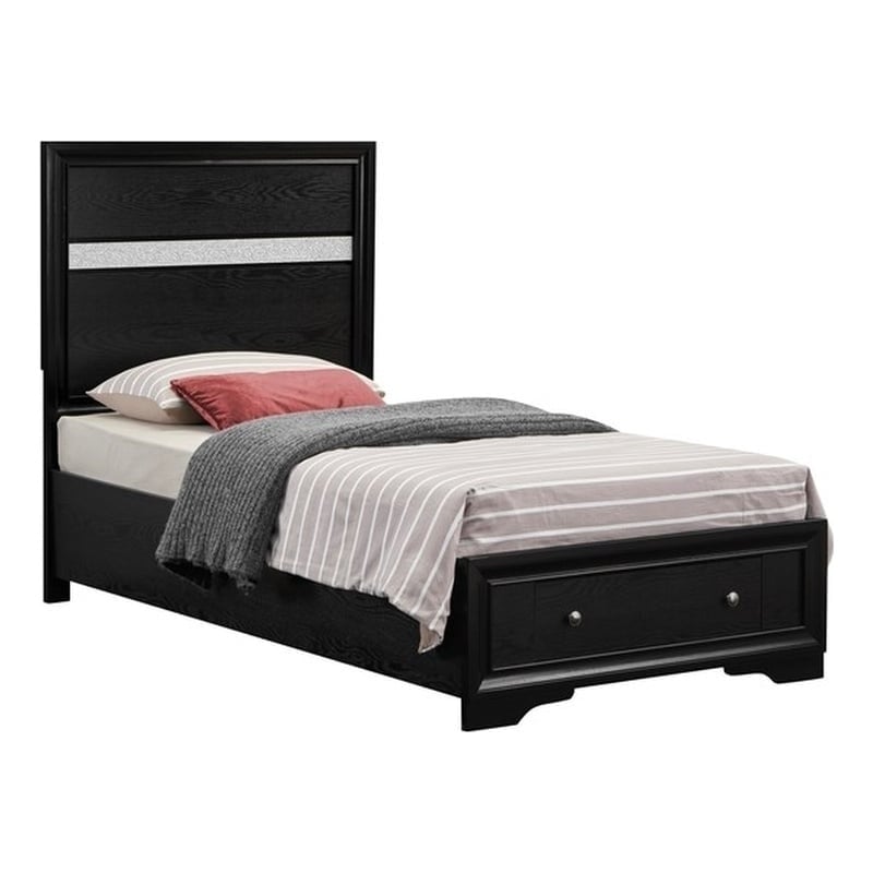 Glory Furniture Madrid G02350B-TB Twin Bed Black Wood