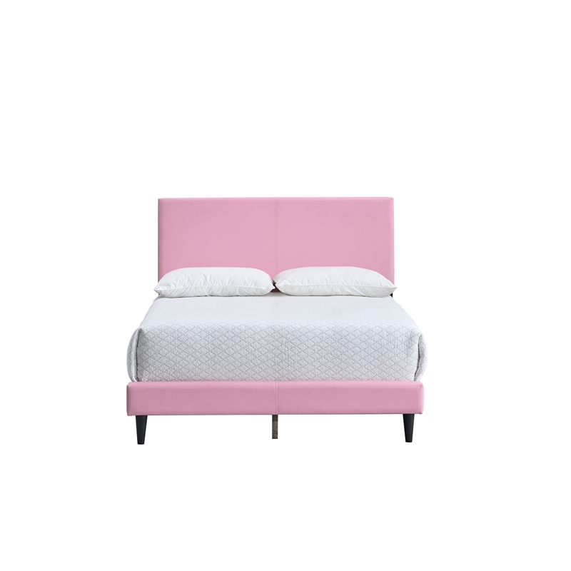 Glory Furniture Baron G00706-FB-UP   PINK Faux Leather Platform Bed