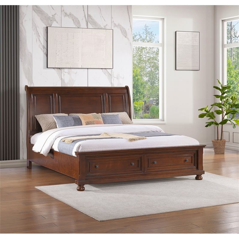 Glory Furniture Meade G8910A-QB Queen Bed  Rustic Cherry