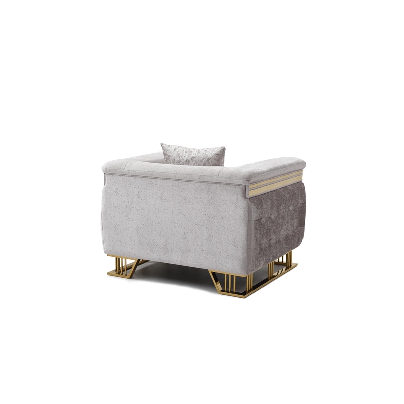 Glory Furniture Rebecca G00195A-C Chair  Shimmering Silver Velvet