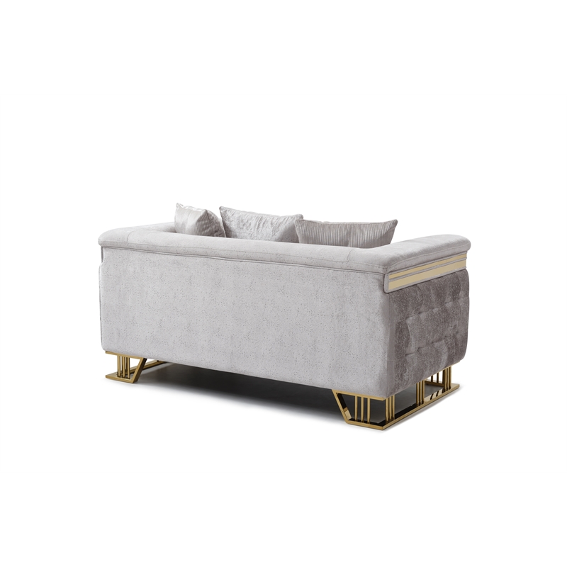 Glory Furniture Rebecca G00195A-L Loveseat Shimmering Silver Velvet