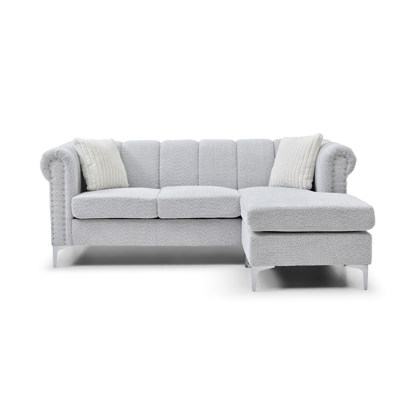 Glory Furniture Sammy G00340B-SCH Mid Century Modern Sofa Chaise GRAY