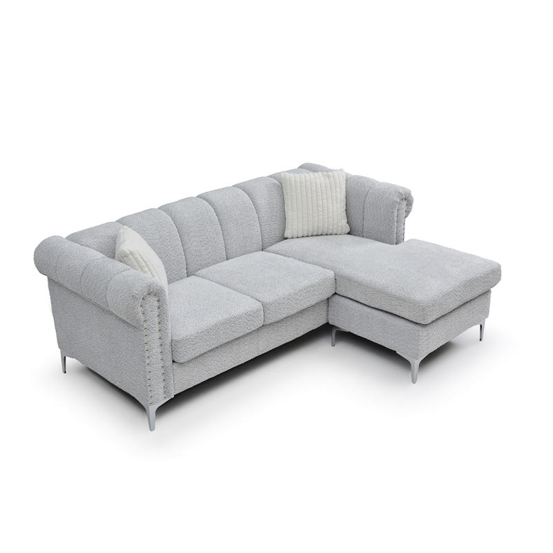Glory Furniture Sammy G00340B-SCH Mid Century Modern Sofa Chaise GRAY